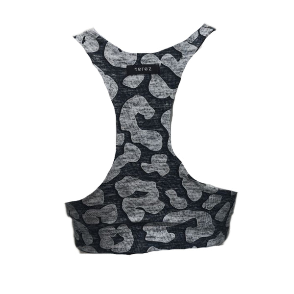 TEREZ Women's Black Love And Leopard Sports Bra #25018595 NWT