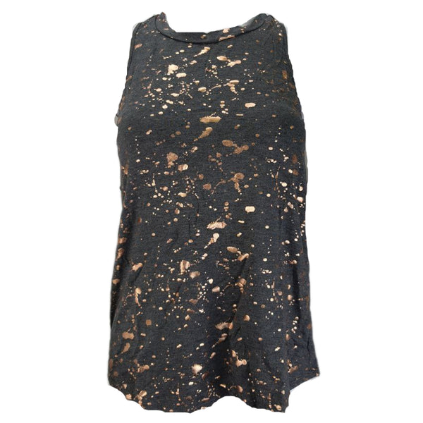 TEREZ Women's Grey Foil Printed Raglan Raceback Tank #221167765 NWT