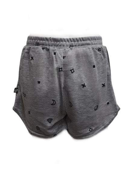 TEREZ Girl's Grey Icons Foil Shorts #1206857714 NWT