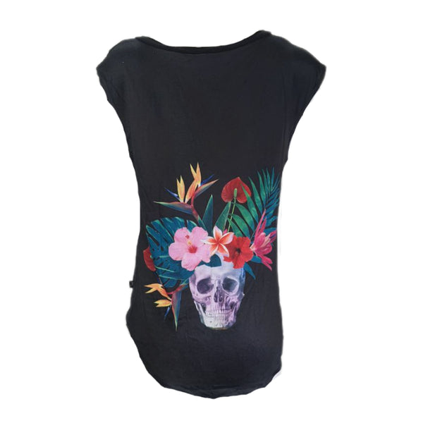 TEREZ Women's Blak Killer Luau Placement Shirt #23088002 Medium NWT