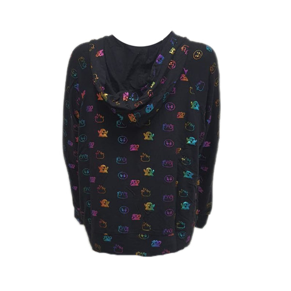 TEREZ Girl's Black Foil Printed Hoodie #12318155 NWT