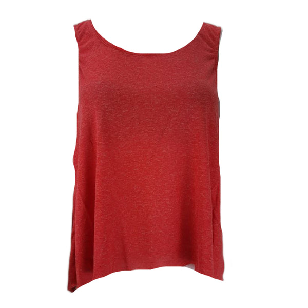 TEREZ Women's Red Poly Linen Knub Tank #23708316 NWT