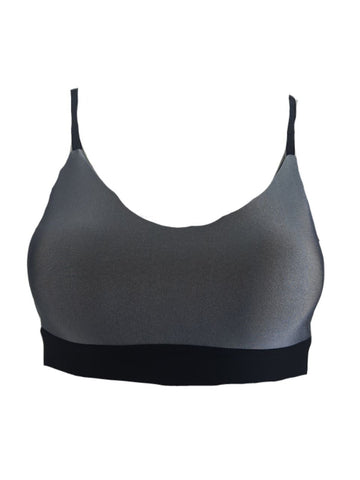 TEREZ Women's Grey Millskin Sports Bra #36302597 NWT