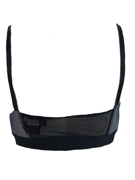 TEREZ Women's Grey Millskin Sports Bra #36302597 NWT