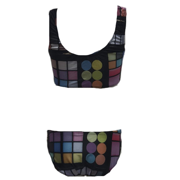 TEREZ Girl's Black I Shadow Sports Bra Bikini #164011048 12 NWT