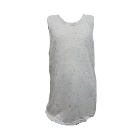 TEREZ Girl's White Confetti Tank Shirt #3400179316 X-Large NWT