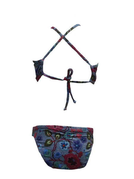 TEREZ Girl's Multicolor Floral Embroidery Swim Set #6601792710 NWT