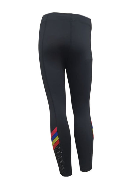 TEREZ Girl's Black Rainbow Ribbon Leggings #14178722 Small NWT