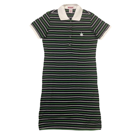 BOAST Women's Navy Stripe Jersey Polo Dress Sz XS $79 NEW