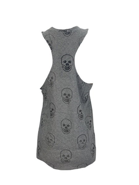 TEREZ Women's Grey Starry Eyed Burnout Tank Shirt #339027838 Large NWT