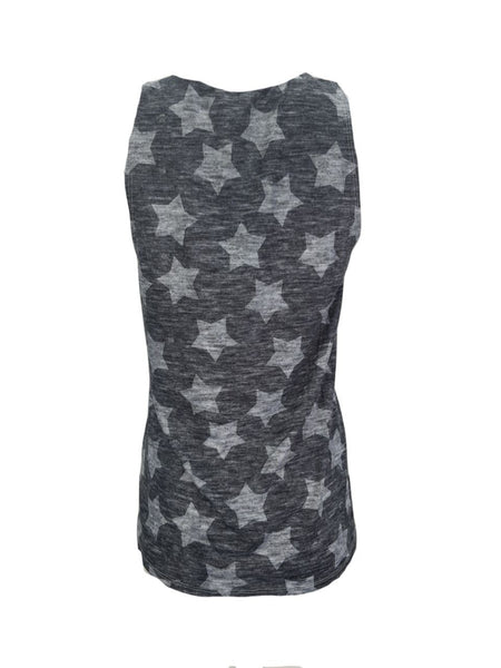 TEREZ Women's White Printed Muscle Tank Shirt #47902986 NWT