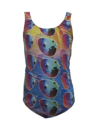 TEREZ Girl's Multicolor Summer Sunnies One Piece Swimsuit #15801959 16 NWT