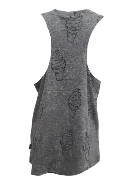TEREZ Girl's Grey Ice Cream Tank Shirt #33901801 Large NWT