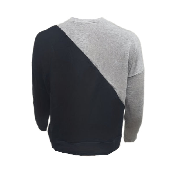 TEREZ Women's Grey Lightning Colorblock Crew Long Sleeve #235998362 X-Small NWT