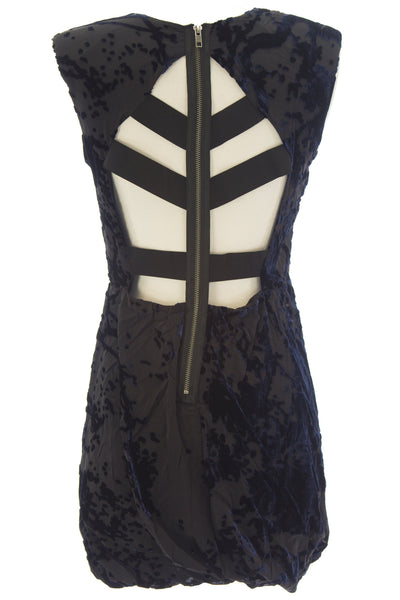 DOLCE VITA Women's Brette Navy Velvet Cut-out Back Sleeveless Dress $198 NEW