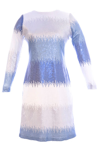 VON VONNI Women's Burch Open Back Blue Reflection Sequined Dress Sz S $298 NEW