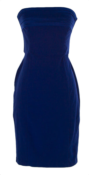 FORNARINA Women's Byon Strapless Cocktail Dress Sz Small China Blue