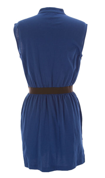 Joan Vass Women's Pocket Tunic Dress Persian Blue