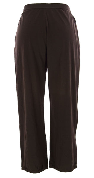 Joan Vass Women's Cropped Pleated Pants Earth Brown