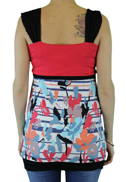 9 FASHION Maternity Carmella ll Graphic Multi-Color Tank Top Sz S