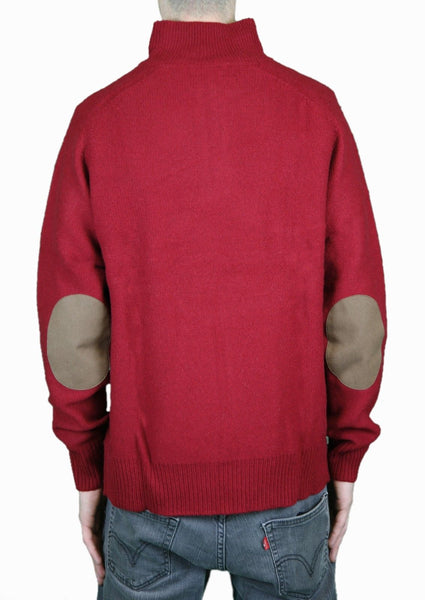 CCC Canterbury of New Zealand Cordovan Henley Elbow Patch Sweater Sz L $158 NEW