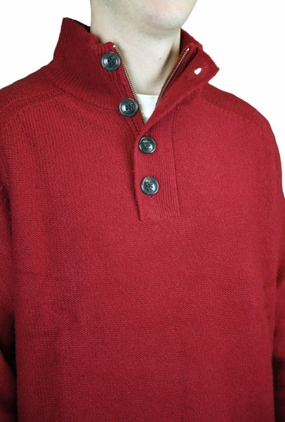 CCC Canterbury of New Zealand Cordovan Henley Elbow Patch Sweater Sz L $158 NEW