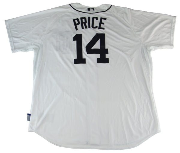 MAJESTIC Men's White Detroit Tigers Price #14 Home Jersey $196 NEW