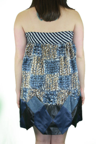 CUSTO BARCELONA Womens Diamond Blue Leopard Dress 894002 $242 NWT