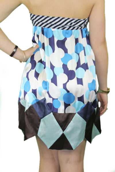 CUSTO BARCELONA Women's Diamond Tiger Strapless Dress 894003 $242 NWT