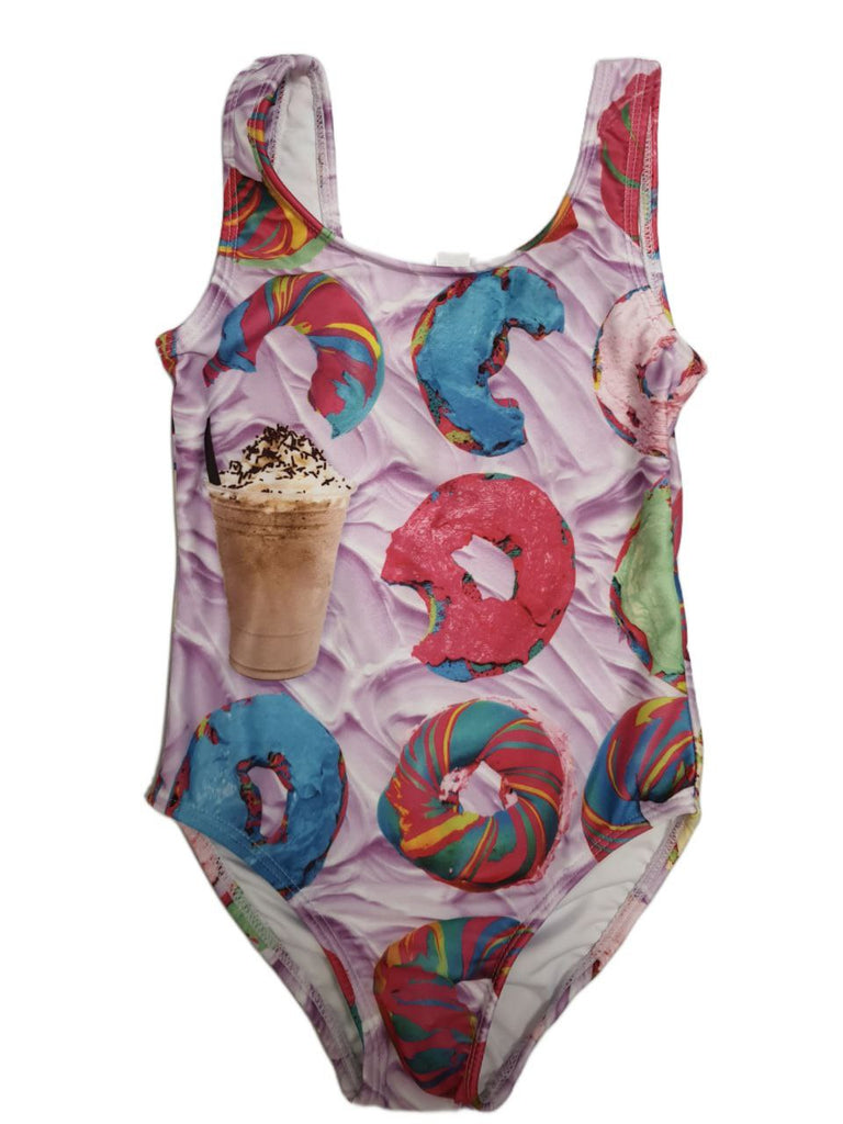 TEREZ Girl's Pink Rainbow Bagel Swimsuit #15805955 2 NWT