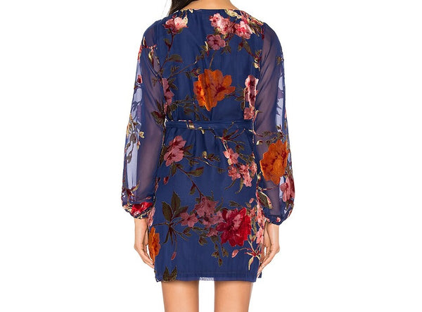 YUMI KIM Women's Serenade Velvet Burnout Bellflower Dress #DR18027 XXS NWT