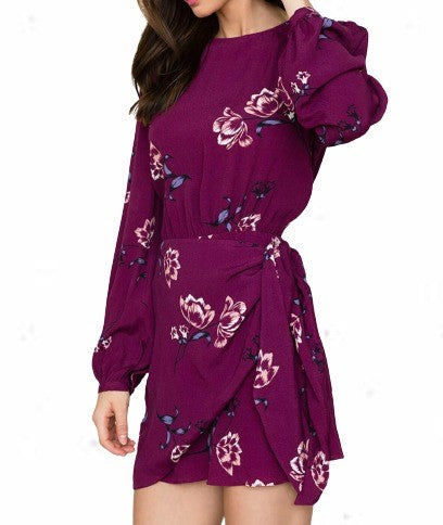 YUMI KIM Women's Tump Crush Burgundy Tie Me Over Dress #DR18054 Small NWT