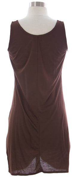 NAILA Women's Brown Twisted Koral Dress Dre3BRW $110 NEW