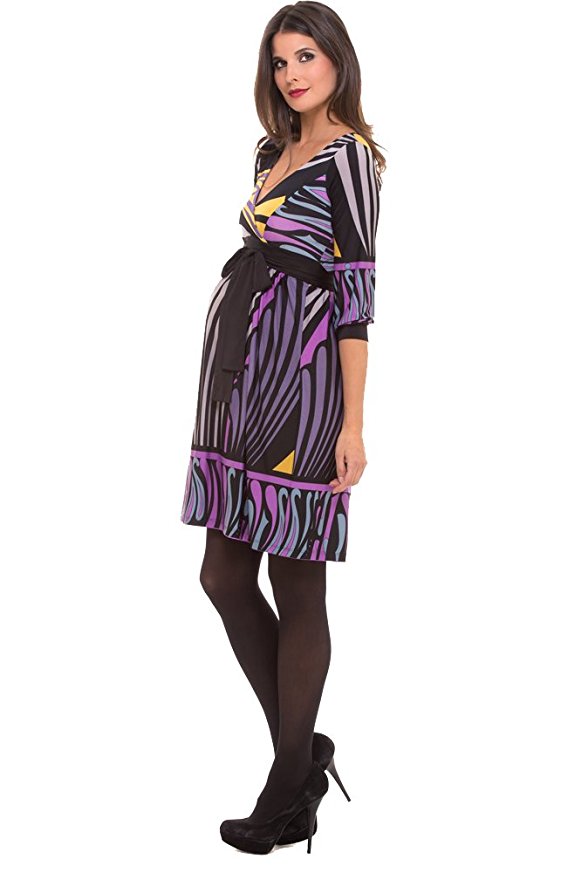 OLIAN Maternity Women's Jam Abstract Print Laura Emrire Waist Dress $148 NWT