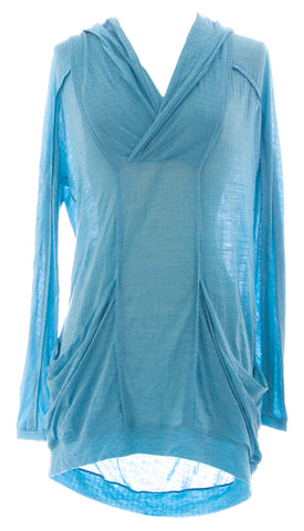 DIESEL Women's Aqua Jeny Vestito Tunic LS Wool/Nylon Top #00C4G9 NEW