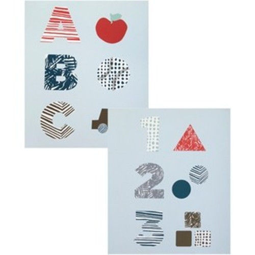 DWELL STUDIO by Graham & Brown ABC / 123 Sky Set Of 2 Wall Art $168 NWT