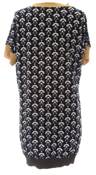 ETERNAL CHILD Women's Black V-Neck Short Sleeve Graphic Tunic NEW