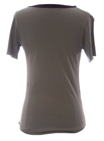 ETERNAL CHILD Women's Grey Printed Tee W/ Attached Necklace NEW