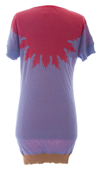 ETERNAL CHILD Women's Multicolored Tunic Short Slv Printed Sweater NEW