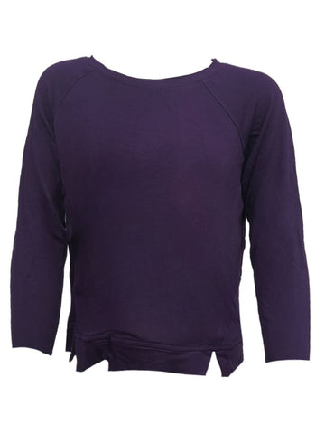 TEREZ Girl's Purple Crew Neck Long Sleeve Shirt #12527727 NWT