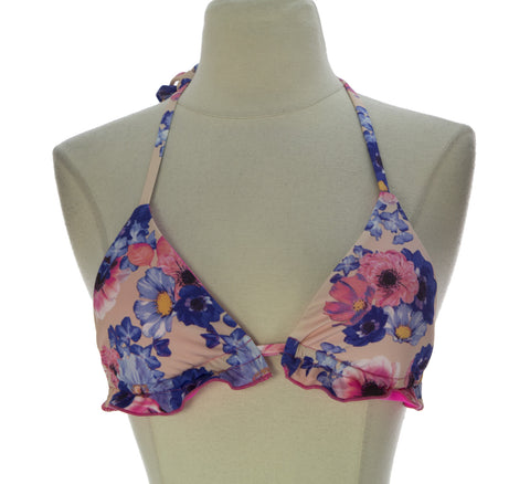 ZINKE Women's Pop Floral Print Electric Eel Bikini Top $66 NEW
