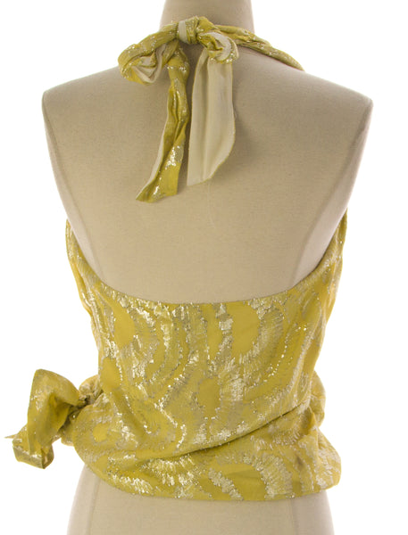 ADAM LIPPES Women's Citrine Silk Side Zip Halter Top ES8/LJ133 $195 NEW