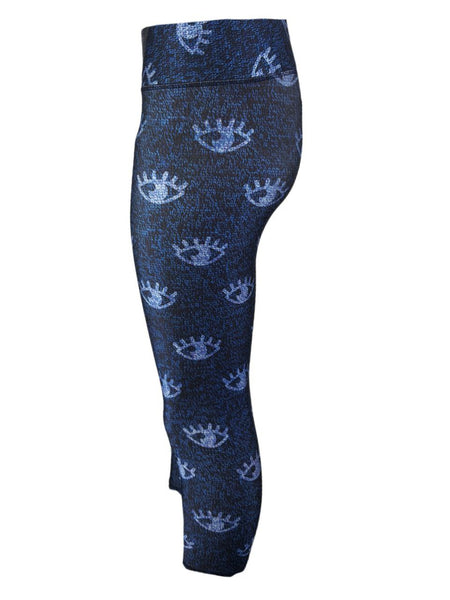 TEREZ Women's Blue Blink Capri Leggings #424027994 NWT