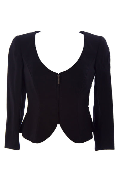 GIORGIO ARMANI Women's Black Flared Back Cutout Blazer GAG54T $2,125 NWT