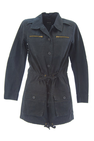 DOLCE VITA Women's G.I. Navy Blue Cotton Drawstring Military Jacket $209 NEW