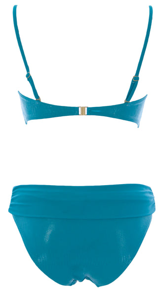 NAILA Women's Blue GOA Bandeau Bikini Set GOBLU $130 NEW