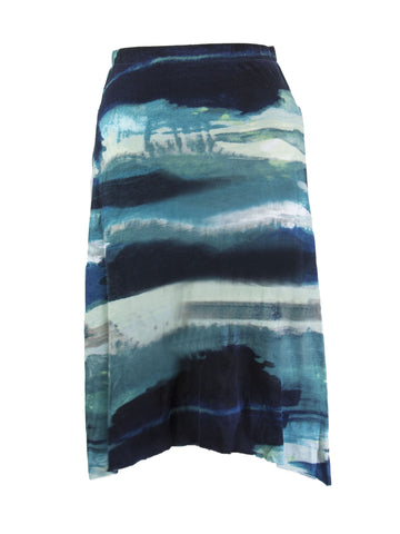 Grey State Women's Cotton Seascape Skirt, Seascape Print, X-Small