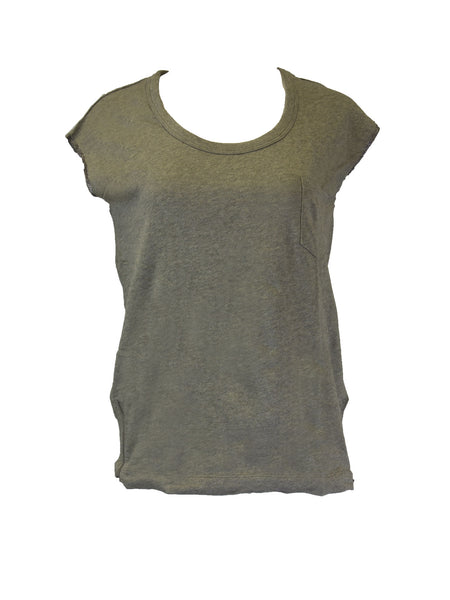Grey State Sleeveless Cotton Terry Tee $68 NEW