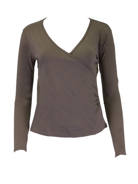 GREY STATE Women's Soft Wrap V Neck Top $88 NEW