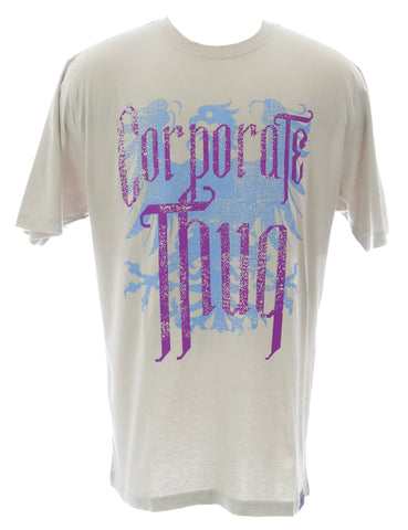 THUG Men's Grey Sky Corporate Thug Crew Neck SS Cotton T-Shirt #121507 NEW